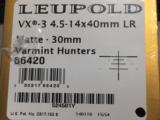 Leupold VX-3 4.5-14x40mm LR Matte 30mm Varmint Hunter Reticle #66420 - 1 of 3