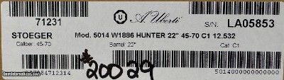 A. Uberti 1886 Lever-Action Hunting Lite Rifle .45-70 GOV'T 22