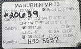 Manurhin MR73 Sport Match Heavy Barrel .357 mag 5.75” Barrel. This is a certified Beretta factory demo model, see photos for description.  - 7 of 7