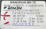 Manurhin MR73 Gendarmerie .357mag 3” Barrel. This is a certified Beretta demo Y1 gun (see photos for details.) - 8 of 8