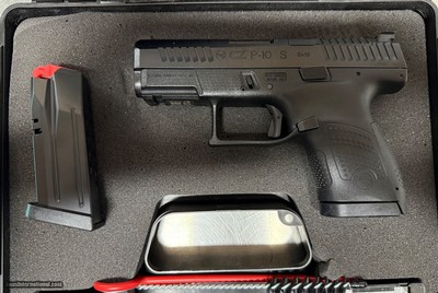 CZ P-10 S, SKU: 95170, 9mm Luger, Magazine Capacity: 12+1, Optics Ready, Frame: Fiber-reinforced polymer, Trigger Mech: Striker, Sights: Front D