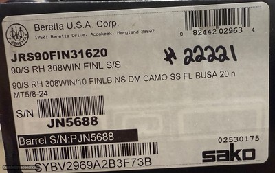 Sako 90 Finnlight .308Win 20” Threaded Barrel w/ Muzzle Break. New in box. - Image 2 of 2