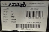 SKB 720 Field 12ga 30” Barrel. Length of Pull 14.5”, Drop at Heel 1.5”, Drop at Comb 2.25”, Chokes: F,IM,M,IC,SK. New in box. #22268 7220CF - 4 of 4