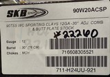 SKB 90TSS Sporting 12ga 30” Adjustable Comb and Stock, Right Hand. Length of Pull 14”-15.25”, Drop at Heel 2 3/8”, Drop at Comb 1 5/8”, Chokes: - 4 of 4