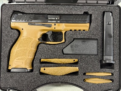 Heckler & Koch VP9 FDE 9mm 4.09” Barrel. 2x 10-round magazines. HK 3-Dot Sights. #10563 81000227