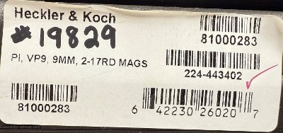Heckler & Koch VP9 9mm 4.09” Barrel. 2x 17-round magazines. HK 3-Dot Sights. #19829 81000283 - Image 2 of 2