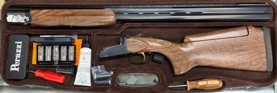 Perazzi MX8 12ga 31.5” Barrel Screw Choke. Adjustable comb, selectable trigger, wood upgrade, 7 flush chokes. New in box. 