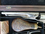 New York Engraved Model 1860 Army W/Rare Checkered Ivories and Rosewood Deluxe Case - 3 of 15