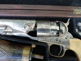 New York Engraved Model 1860 Army W/Rare Checkered Ivories and Rosewood Deluxe Case - 2 of 15