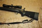 Savage 270; Model 111, bolt action, 22 inch barrel, black synthetic stock. Comes with Bushnell 3x-9x40 scope and 9 cartridge stock sleeve.
- 2 of 6