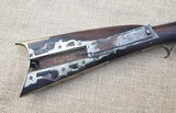ANTIQUE INCISE CARVED .45 FULLSTOCK BLACK POWDER MUZZLELOADER READING / BERKS COUNTY (?) PENNSYLVANIA KENTUCKY LONGRIFLE RIFLE - Image 4 of 15