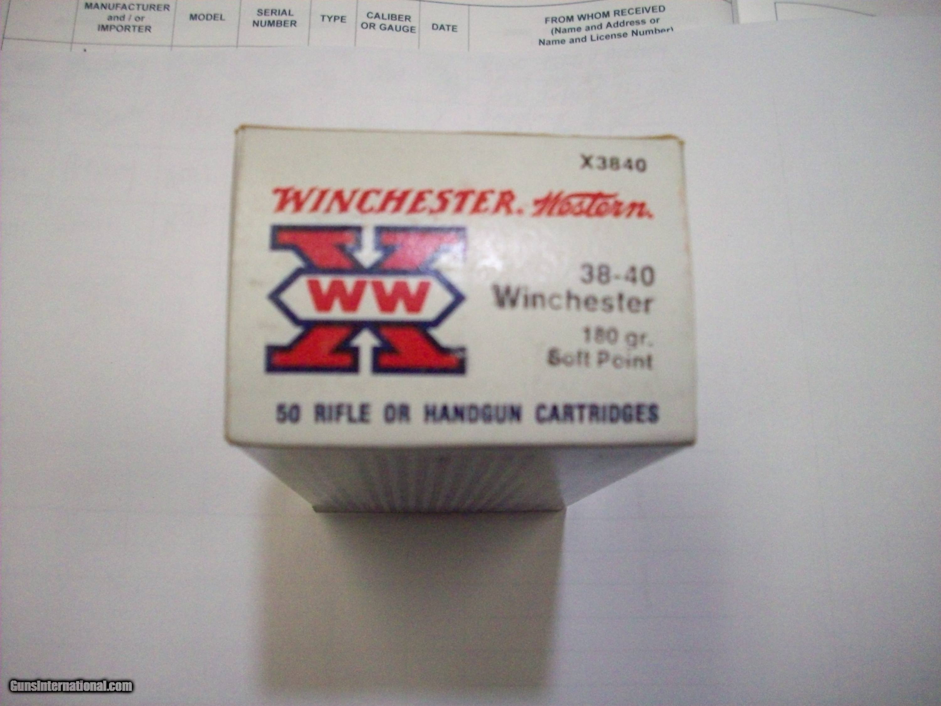 Winchester 38-40 Ammo