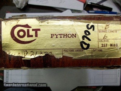 Colt Python Mfg. 1978 - Image 9 of 9