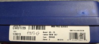 Smith & Wesson Model 60-5 PRO SERIES 357 Magnum. - Image 6 of 6