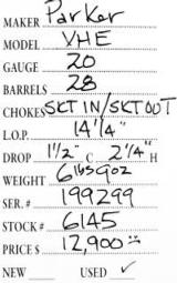 Parker	VHE	20	gauge- 5 of 5