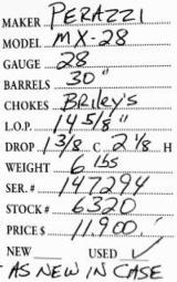 Perazzi	MX-28	28	gauge- 5 of 5