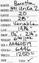 Beretta	391 Urika 2	20 gauge- 5 of 5