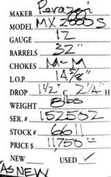 PerazziMX2000S12GAUGE- 5 of 5