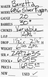 Beretta686 Silver Pigeon20gauge- 5 of 5