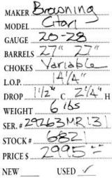 Browning	Citori20-28	gauges- 5 of 5