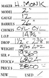 H. Monk	2"	12	gauge- 5 of 5