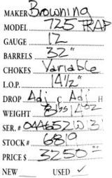 Browning	725 Trap	12	gauge- 5 of 5