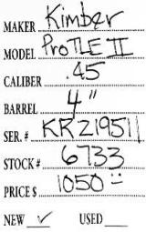 Kimber	Pro TLE II	.45acp
- 4 of 4