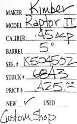 Kimber	Raptor II	.45acp- 4 of 4