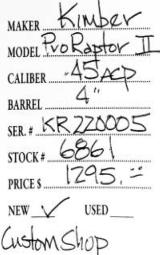 Kimber	Pro Raptor II	.45acp- 4 of 4