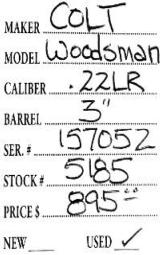Colt	Woodsman	.22 LR
- 4 of 4