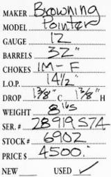 Browning	Pointer	12	gauge- 5 of 5