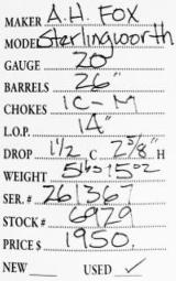 A. H. FoxSterlingworth20gauge- 5 of 5
