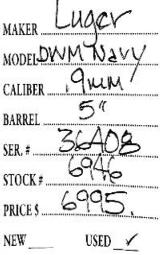 Luger	DWM Navy	9mm
- 4 of 4