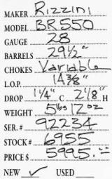 Rizzini	BR 550 RB	28	gauge- 5 of 5