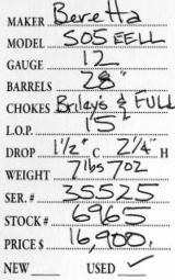Beretta	SO5 EELL	12	gauge- 5 of 5