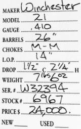Winchester	21	.410	gauge- 5 of 5