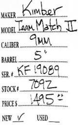 Kimber	Team Match II	9mm - 4 of 4