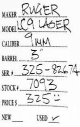 Ruger	LC9 Laser	9mm
- 4 of 4