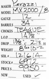 Perazzi	MX2000/8	12 gauge- 5 of 5