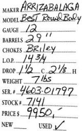 Arrizabalaga	Best Round Body	12	gauge- 5 of 5