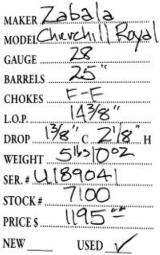 Zabala	Churchill Royal28 gauge- 5 of 5