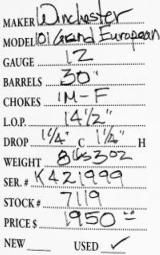 Winchester	101 Grand European	12	gauge- 5 of 5