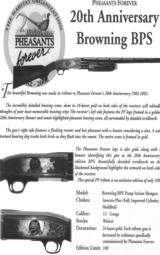 Browning *Pheasants Forever*12ga. Shotgun Gold 20th Anniversary Commemorative ONLY 100 Produced - 12 of 12