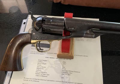 RARE EARLY PRODUCTION COLT MODEL 1860 ARMY REVOLVER WITH MATCHING FLUTED CYLINDER – DOCUMENTED CIVIL WAR SHIPMENT TO GOVERNOR WILLIAM DENNISON OF OHI - Image 2 of 15
