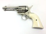 Colt Single Action Army IVORY Grips ENGRAVED Nickel .45 LC 4-3/4" SAA Made in 1906 - 1 of 10