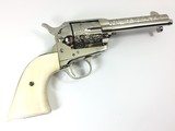 Colt Single Action Army IVORY Grips ENGRAVED Nickel .45 LC 4-3/4" SAA Made in 1906 - 2 of 10