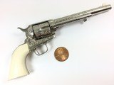Uberti Single Action Genuine Ivory Grips ENGRAVED Miniature Colt SAA Replica - STUNNING - 2 of 15