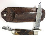 1914-1935 Marbles Safety Folding Hunter Knife STAG + Original Sheath - 1 of 11