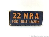 US Cartridge Co 22 NRA LR Lesmok 33 Rounds Vintage Collectible Box + Ammo - 3 of 7