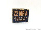 US Cartridge Co 22 NRA LR Lesmok 33 Rounds Vintage Collectible Box + Ammo - 4 of 7